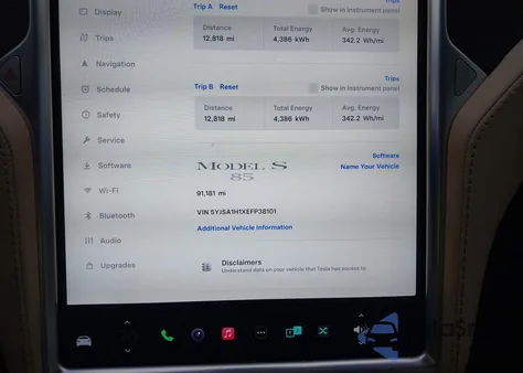 2014 Tesla Model S P85 из США, поврежденный, VIN 5YJSA1H1XEFP38101